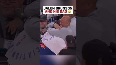 Special moment for Jalen Brunson and his father after winning the NBA Finals🥲