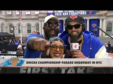 The Kid Mero REPORTS LIVE from the New York Knicks Championship Parade! 𤩠| First Take