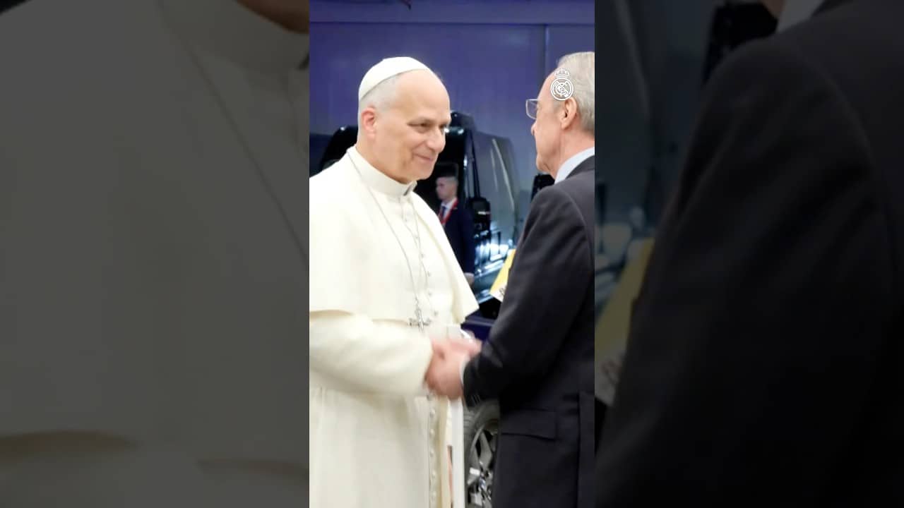 President Florentino Pérez 🤝 Pope Leo XIV #RealMadrid