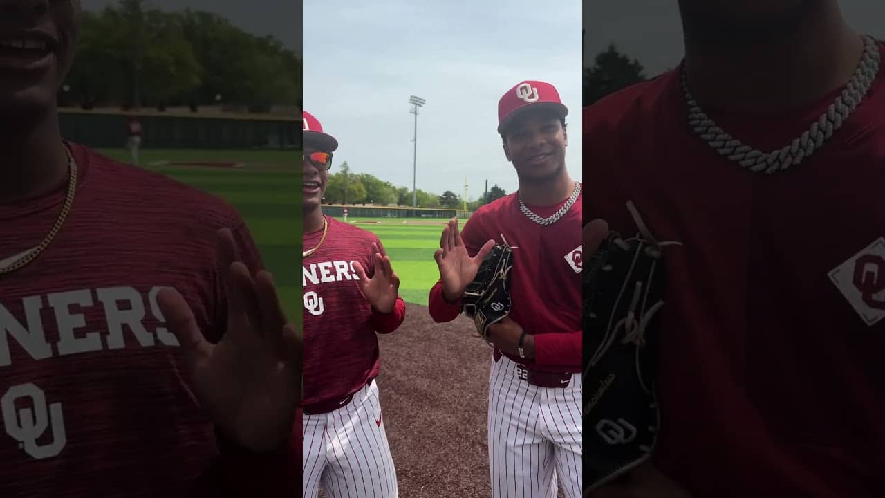 Oklahoma baseball's LJ and Xander Mercurius brother quiz 🤔 #shorts