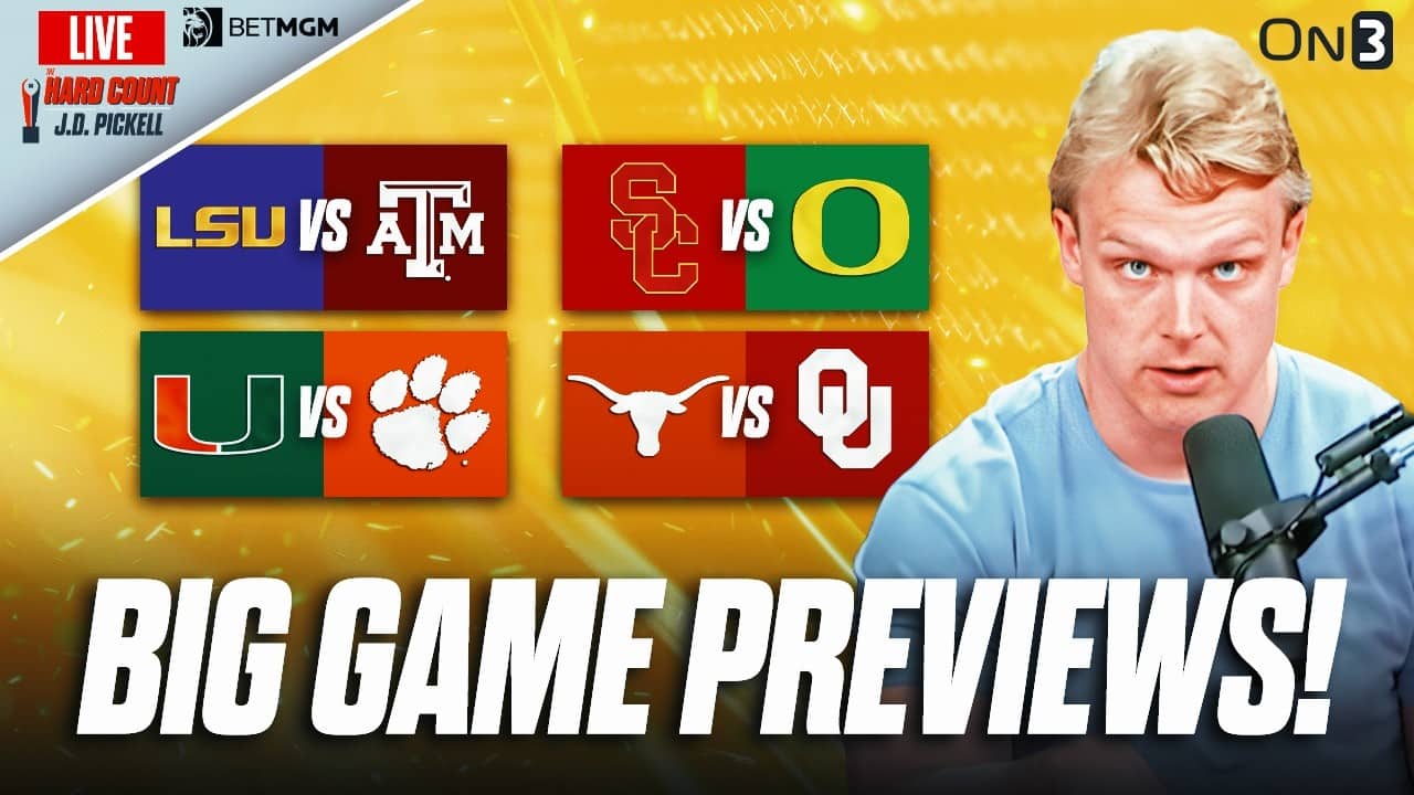 Previewing ACTUAL College Football Games: Oklahoma vs Texas, LSU vs Texas A&M, Miami vs Clemson