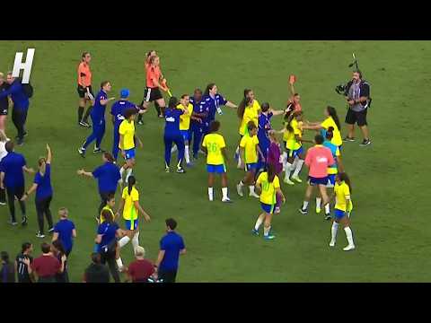 USA vs Brazil ENDS in CHAOS! Brazil GO OFF on Ref After Whistle π¨π³
