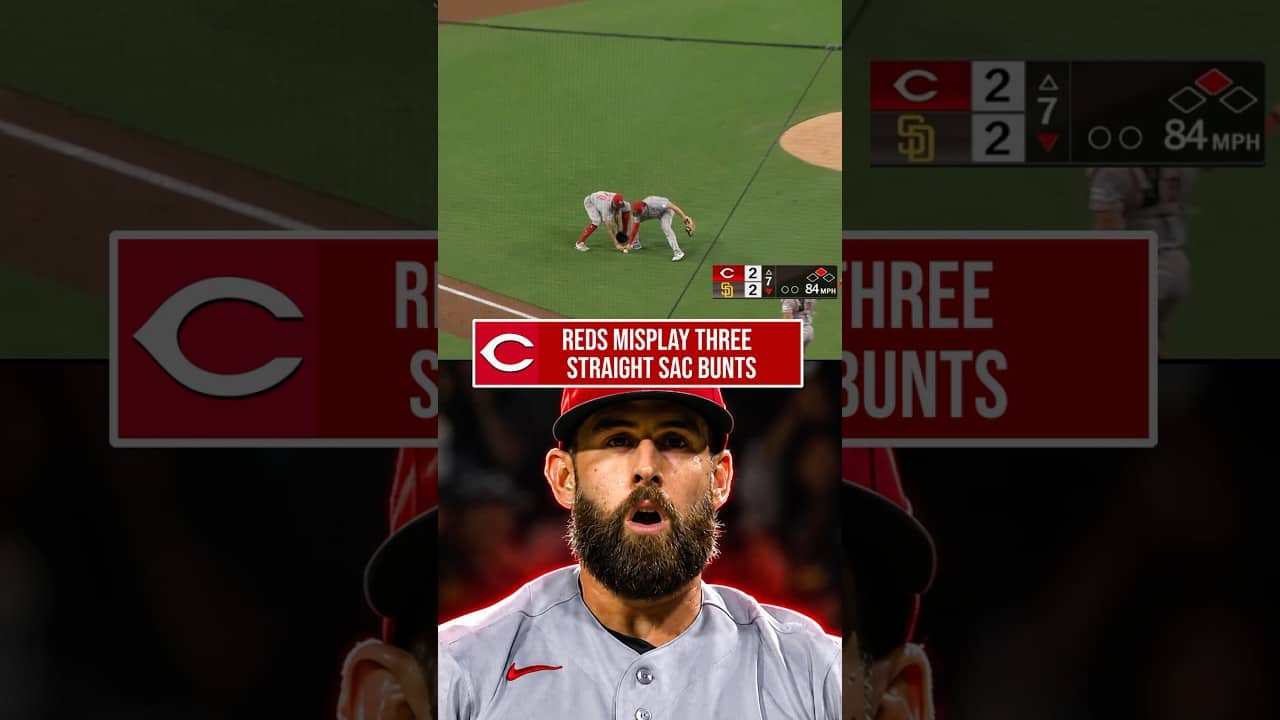 Cincinnati Reds Can't Field 3 Straight Sacrifice Bunts vs San Diego Padres