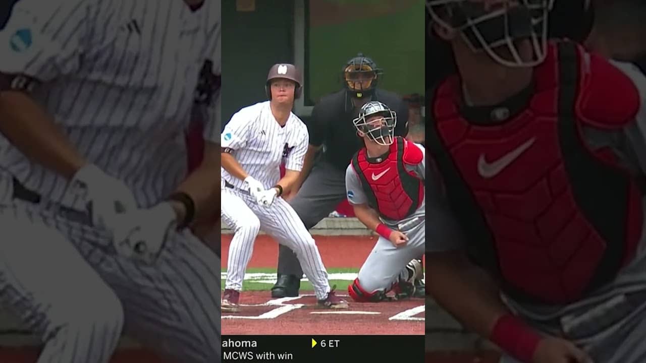 BROKEN BAT in college baseball super regionals 😮 #shorts