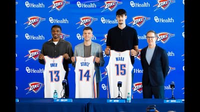 2026 Thunder Draft Class Press Conference | Aday Mara, Bennett Stirtz and Otega Oweh Introduced