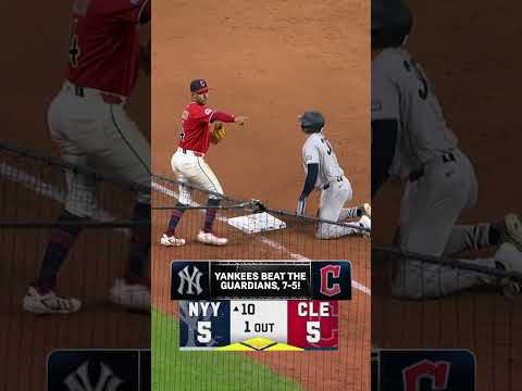 Yankees win!! New York gets it done in extras vs Cleveland! 💪 #MLB #CLEVELAND