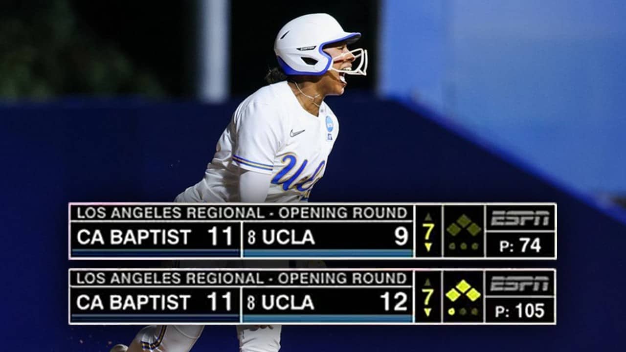 FULL bottom of 7th inning from UCLA's walk-off win over Cal Baptist