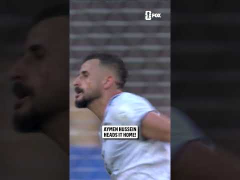 Ayman Hussein rises up over three Norwegian defenders to score a beauty for Iraq ๐ฎ๐ถ