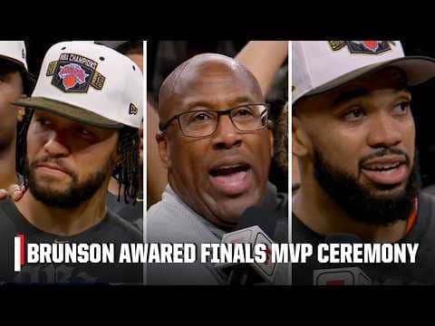 Jalen Brunson wins NBA Finals MVP + Mike Brown, KAT react to winning NBA title 🏆 | NBA on ESPN