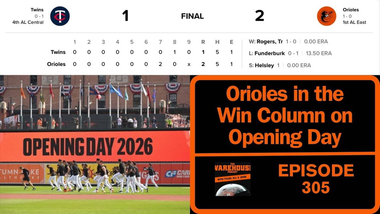 Orioles in the Win Column on Opening Day | BALTIMORE ORIOLES | The Warehouse Pod | Ep. 305