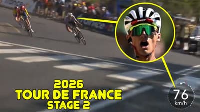 Isaac del Toro DEATH DEFYING Corner Speed | TdF Stage 2 2026
