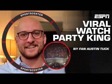 Austin Tuck on creating a viral Knicks watch party for the NBA Finals πΊ | SportsCenter