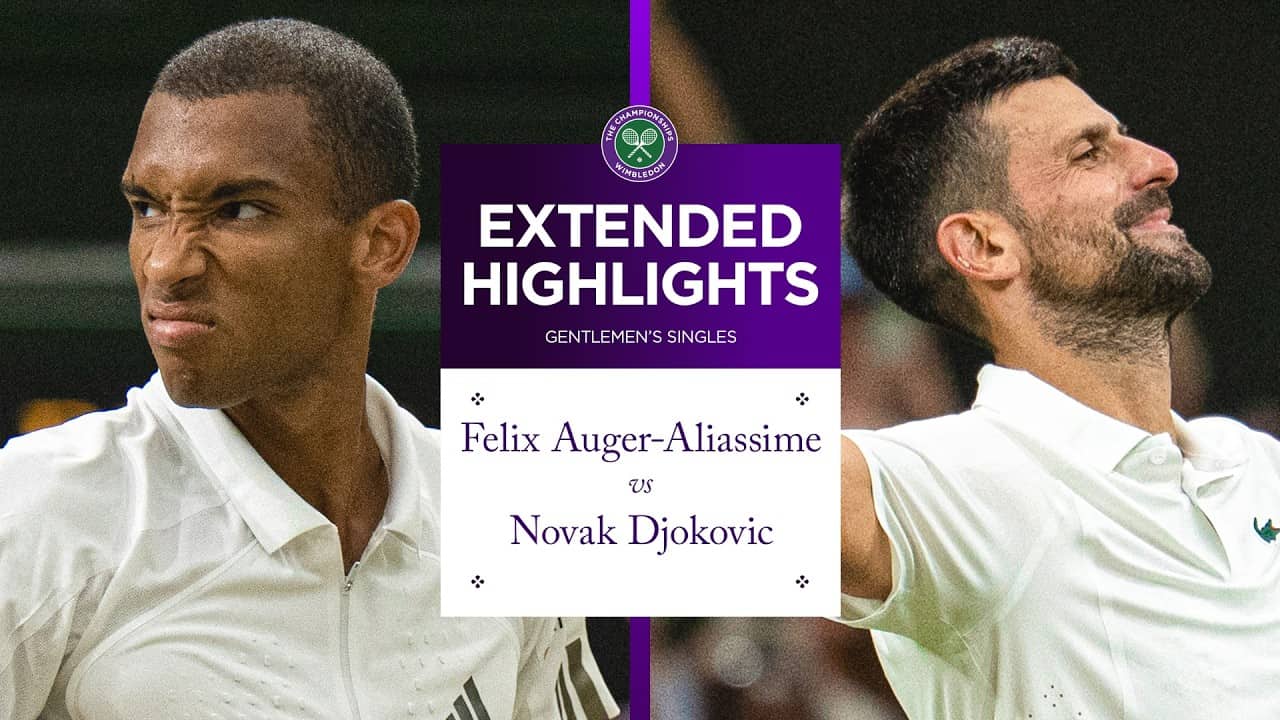 A MARATHON clash! 🤩 | Felix Auger-Aliassime v Novak Djokovic | Extended Highlights | Wimbledon 2026
