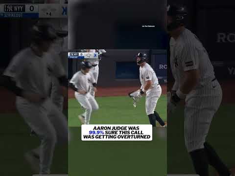 Aaron Judge wasted no time walking to first after this challenge #mlb #yankees #aaronjudge