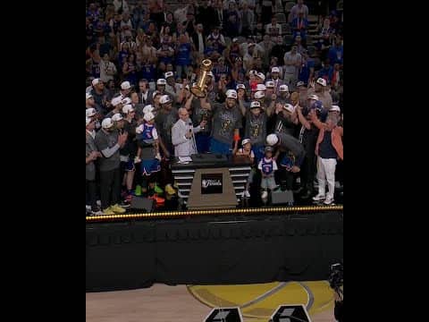 KAT gave a special shout out to his late mother while holding the NBA Finals trophy 🥹